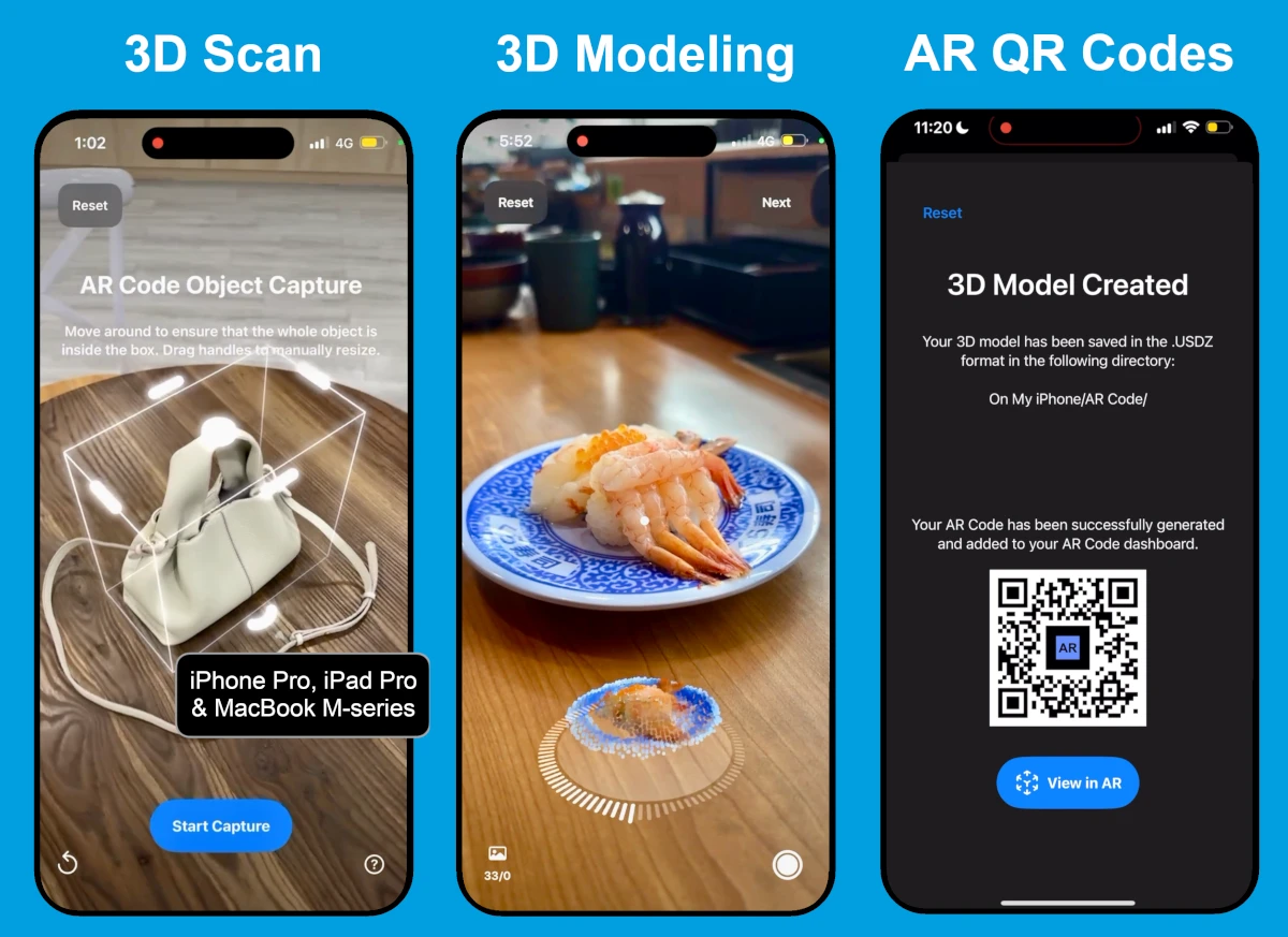 Приложение AR Code Object Capture: 3D Сканирование и Генерация AR QR-кода