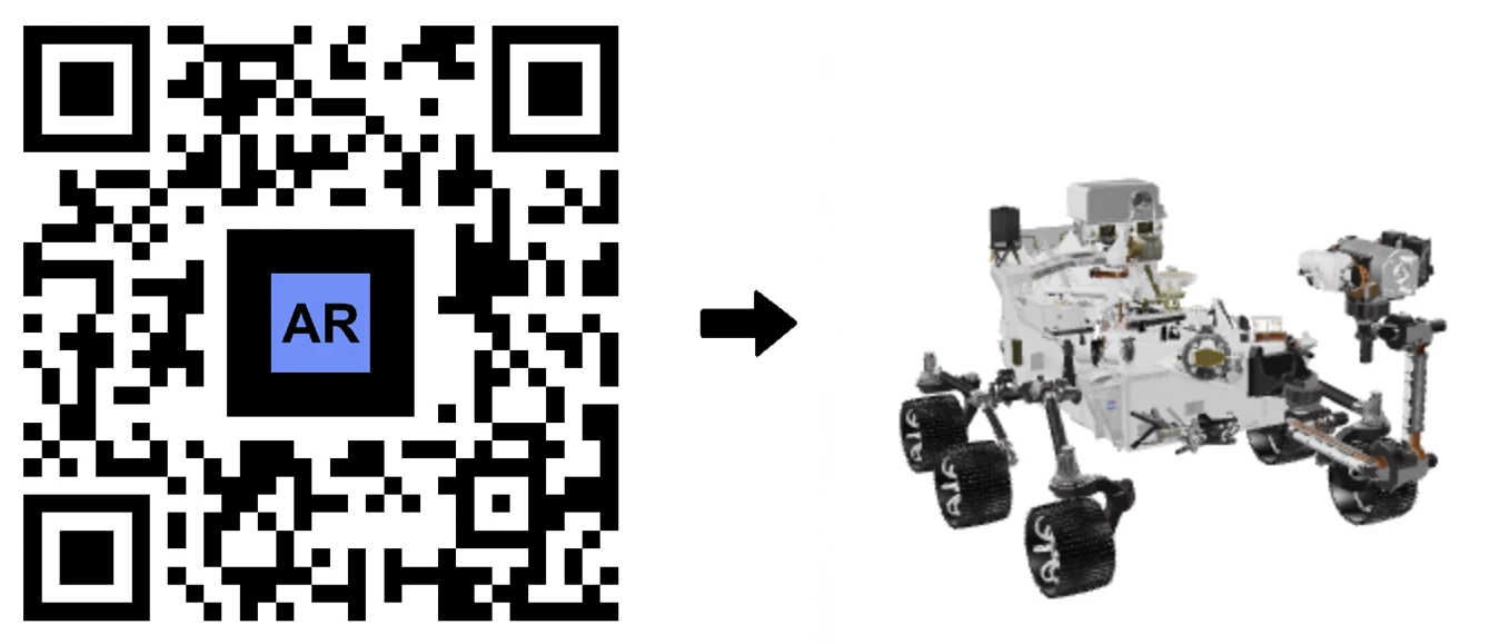 Nasa Perseverance robot 3D AR kód