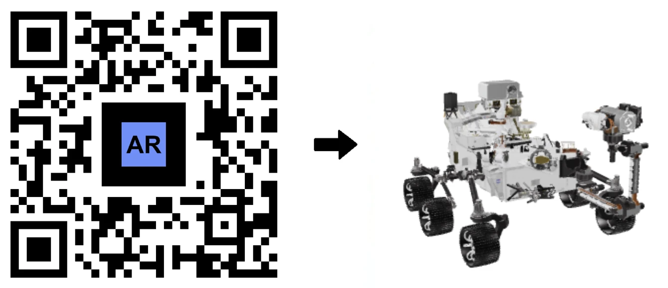 código AR 3D de la NASA del rover Perseverance