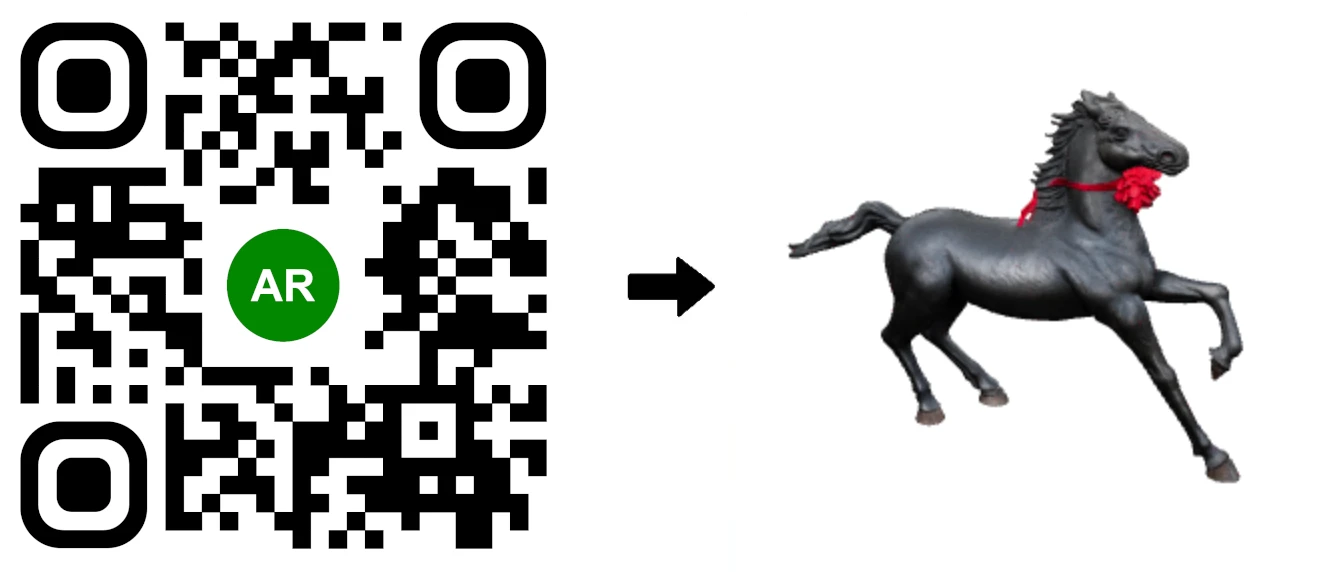 AR GenAI 3D experience launched from an AR QR Code on event promotional material