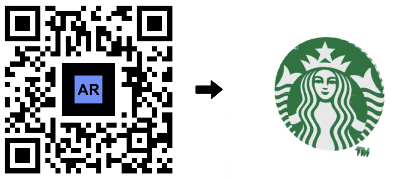 Logo 3D Starbucks en réalité augmentée