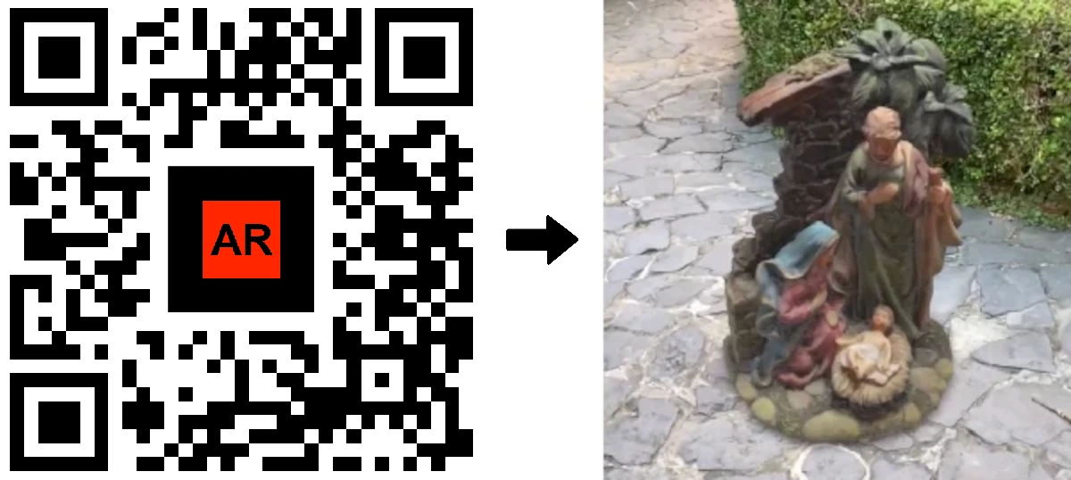 AR QR Code de Noël de la nativité