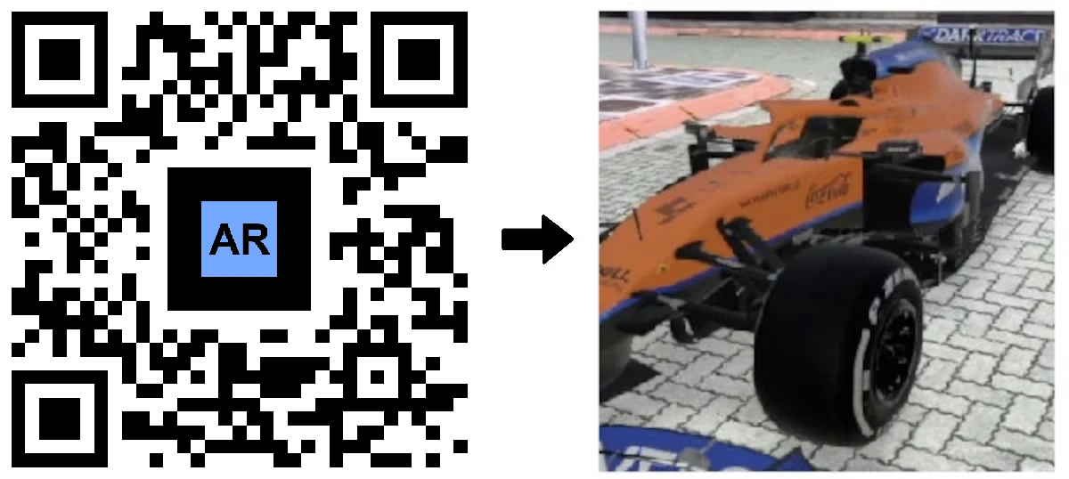 AR-code voor F1-autoadvertentie