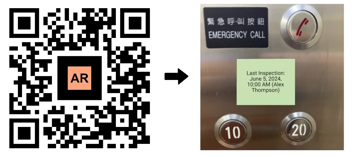 AR QR Code AR Data elevator