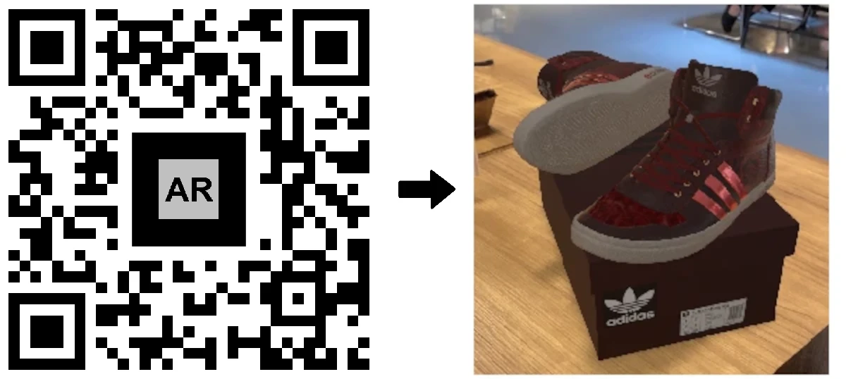 AR QR Code shoes advertising