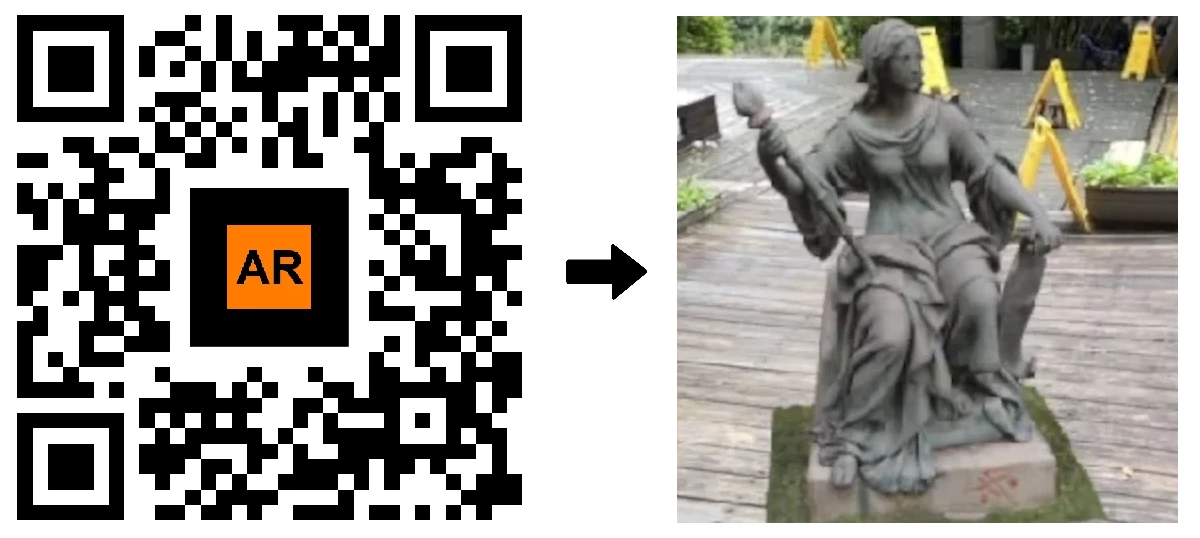 Cod AR pentru o statuie