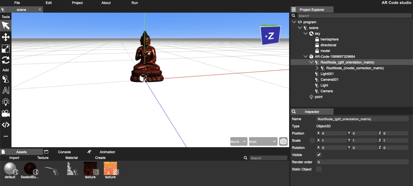 Interfaccia AR Code Studio