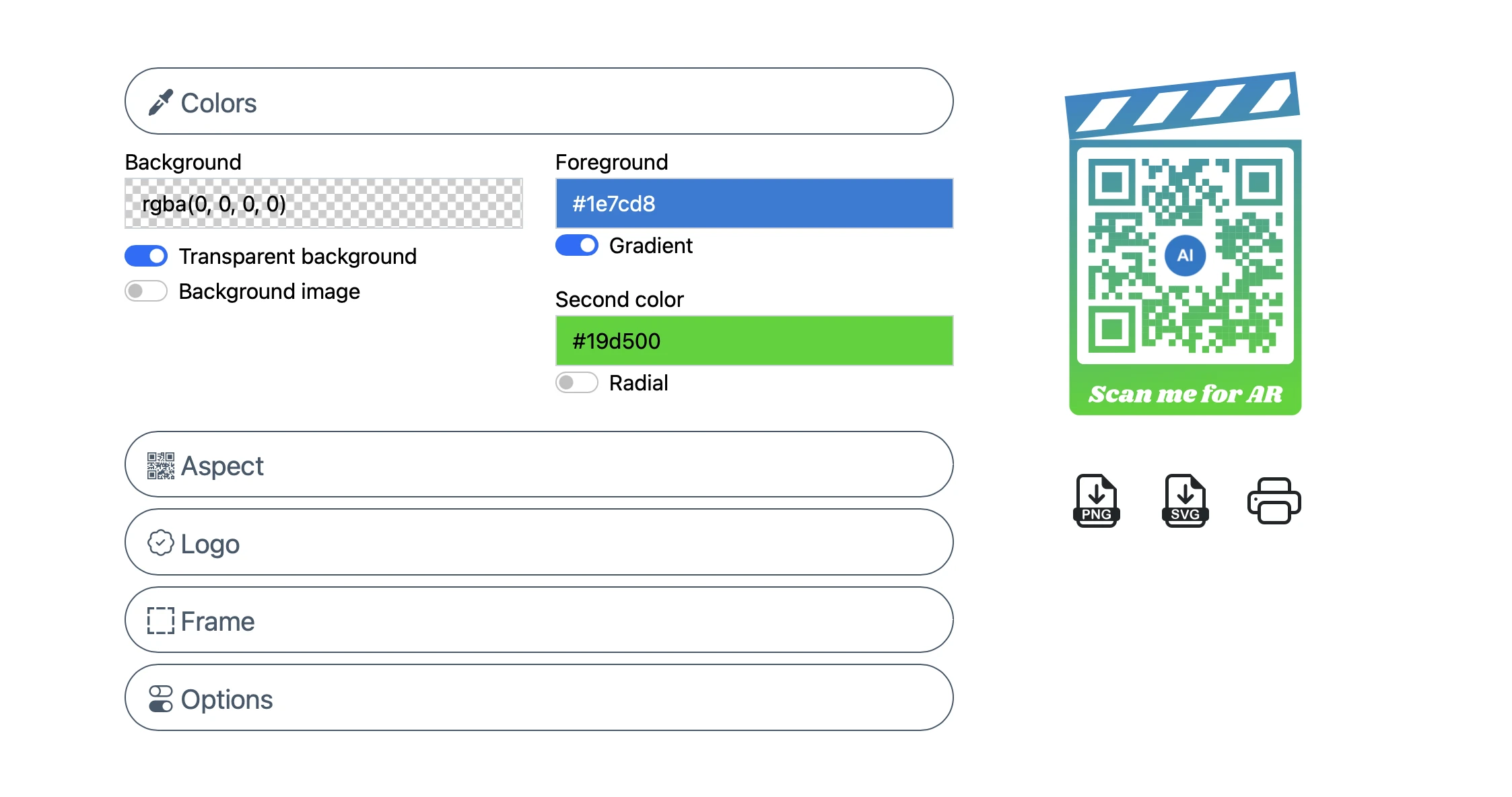 AR-Code Download png pdf svg