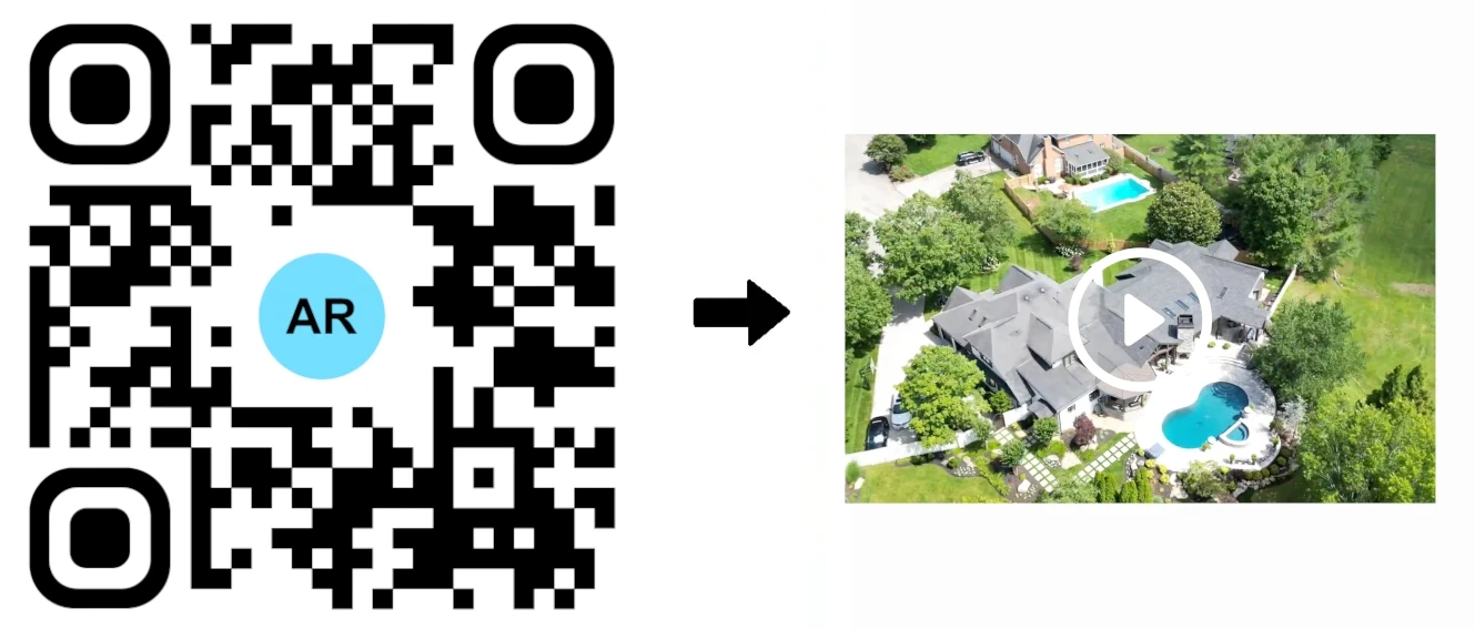 AR Code on real estate marketing material launching an immersive property experience
