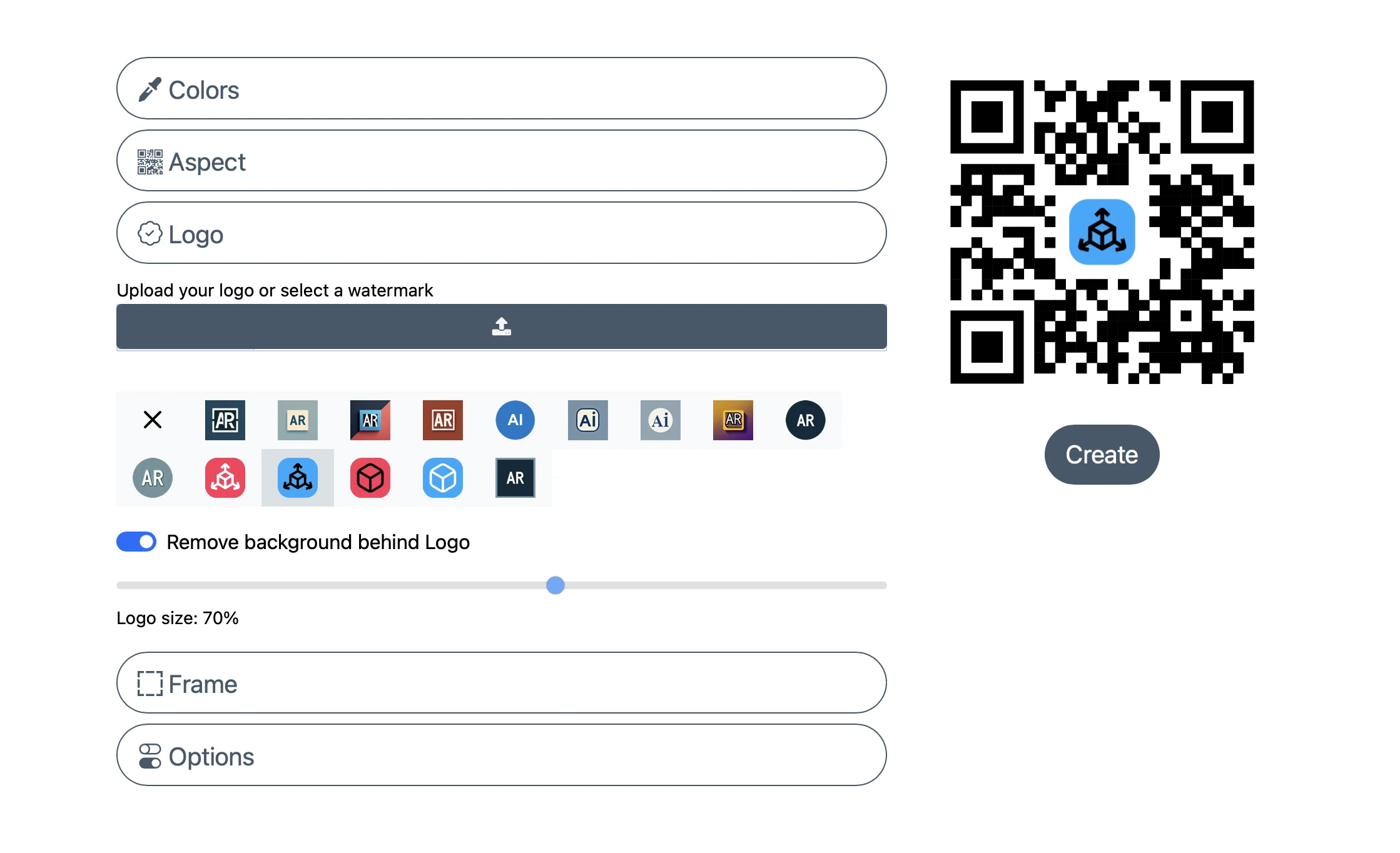 AR Code design logo customization