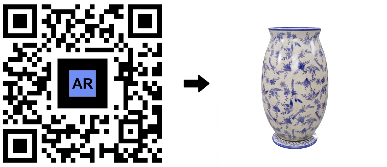 Antique ceramic vase 3D AR Code