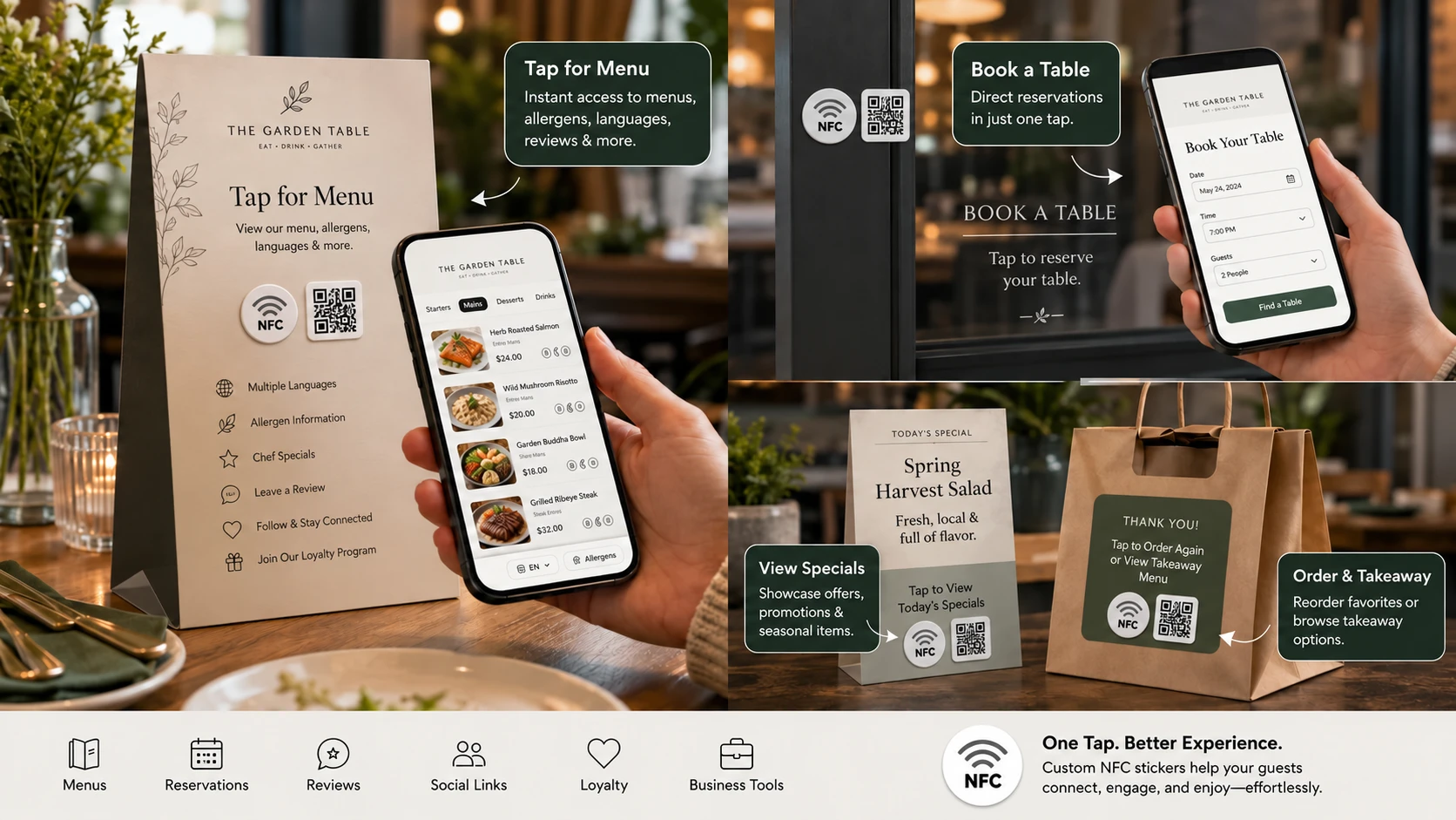 NFCOP NFC stickers restaurant