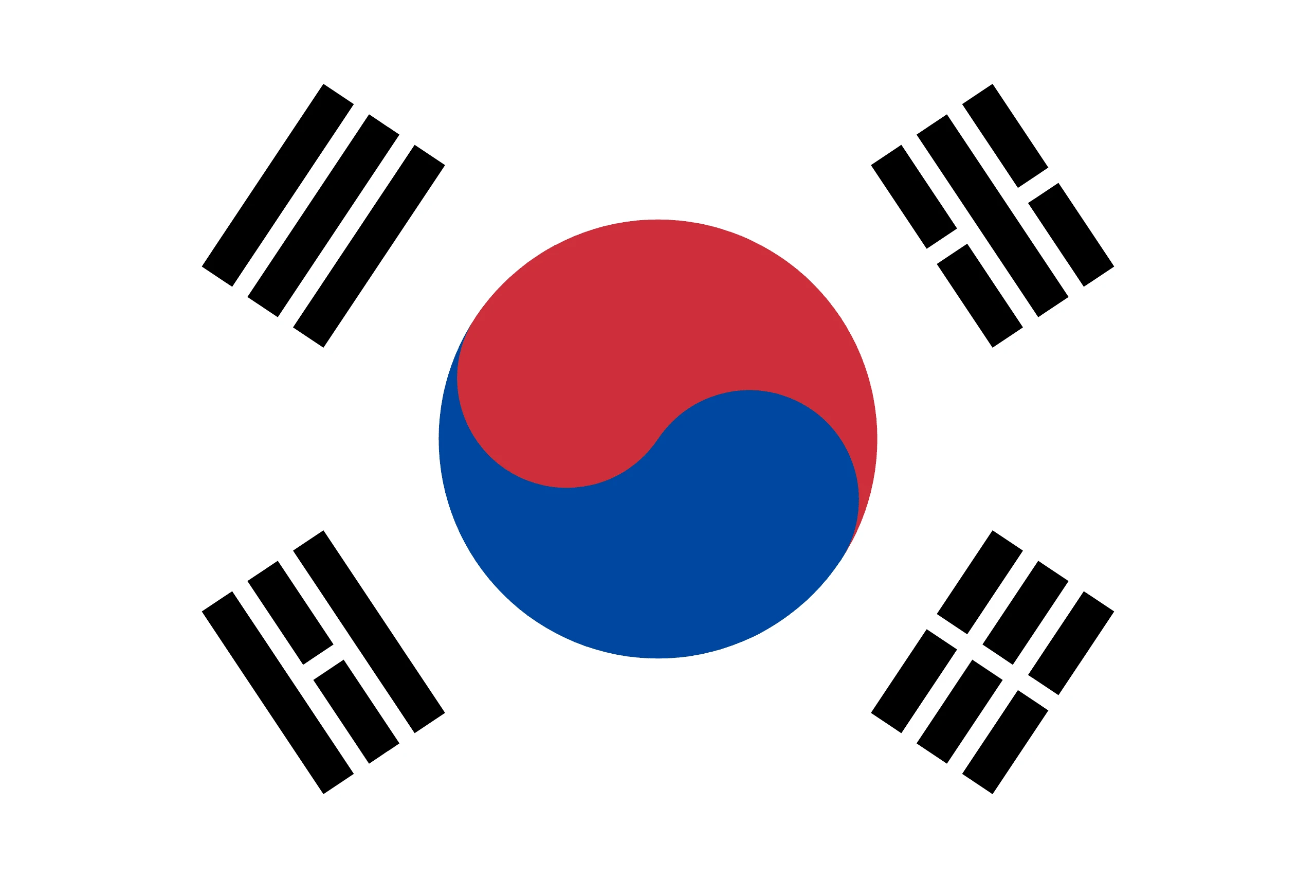 south korea flag paint