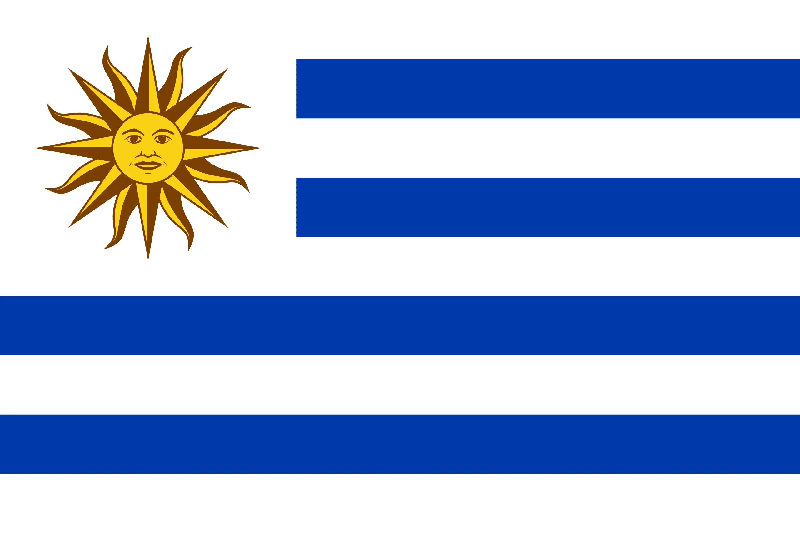 uruguay flag paint
