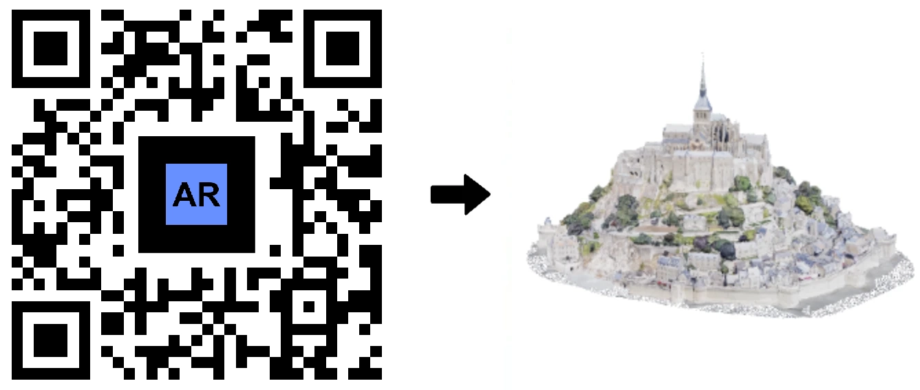 Tourism photogrammetry with an AR Code